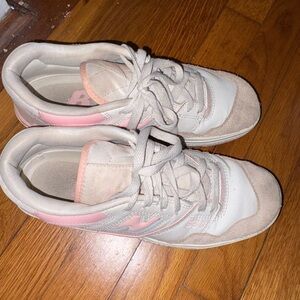 Women's Pink and White New balance 550